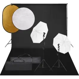 Fotostudijas Komplekts – Gaismas, Fons, Reflektori Vidaxl