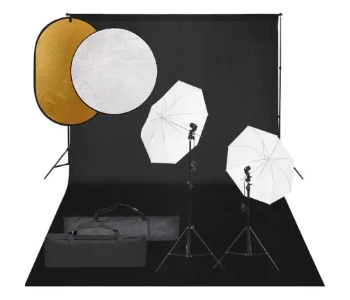 Fotostudijas Komplekts – Gaismas, Fons, Reflektori Vidaxl