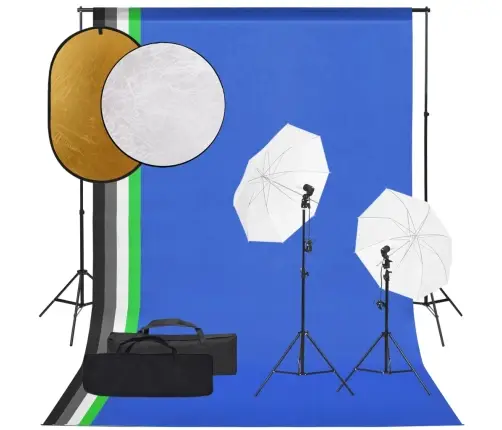 Fotostudijos Rinkinys Su Šviestuvais, Fonu Ir Reflektoriumi