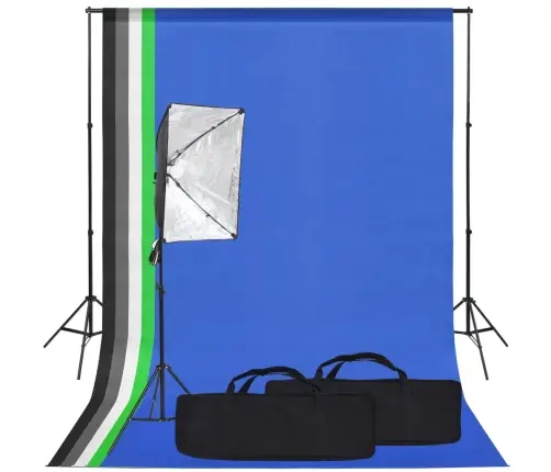 Fotostudijas Komplekts - Gaismas Izkliedētājs Un Fons Vidaxl