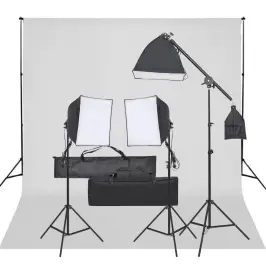 Fotostudijas Komplekts, Gaismas Un Fons Vidaxl