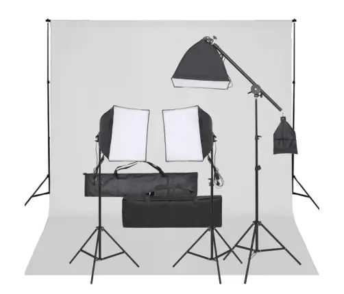 Fotostudijas Komplekts, Gaismas Un Fons Vidaxl