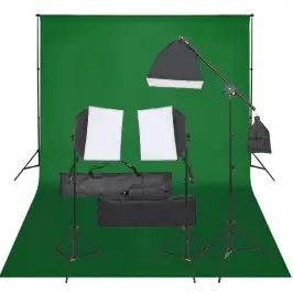 Fotostudijas Komplekts, Gaismas Un Fons Vidaxl