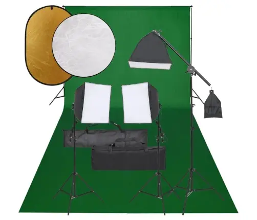 Fotostuudio Komplekt Valgustuse, Taustapildi Ja Reflektoriga