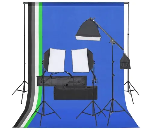 Fotostuudio Komplekt Valgustuse Ja Taustapildiga