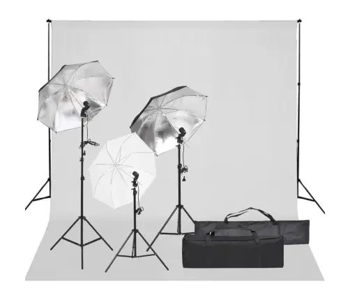 Fotostudijas Komplekts, Gaismas Un Fons Vidaxl