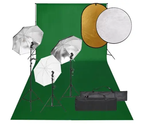 Fotostuudio Komplekt Valgustuse, Taustapildi Ja Reflektoriga