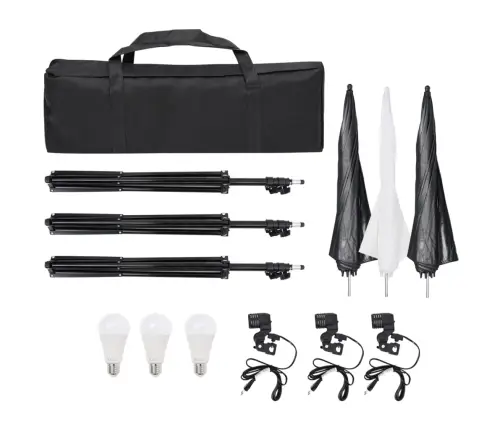 Fotostuudio Komplekt Valgustuse, Taustapildi Ja Reflektoriga