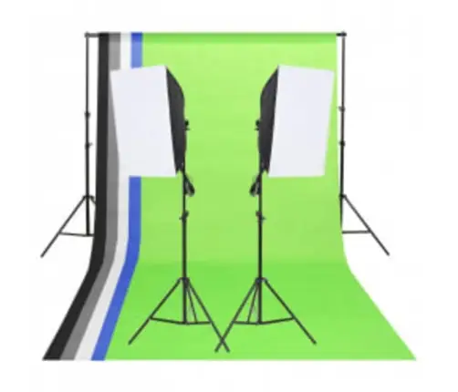 Fotostuudio Komplekt Valgustuse, Taustapildi Ja Reflektoriga