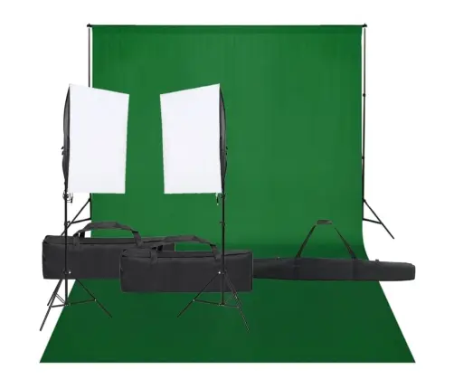 Fotostuudio Komplekt Valgustuse Ja Taustapildiga