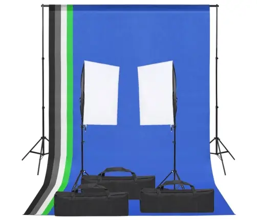 Fotostuudio Komplekt Valgustuse Ja Taustapildiga