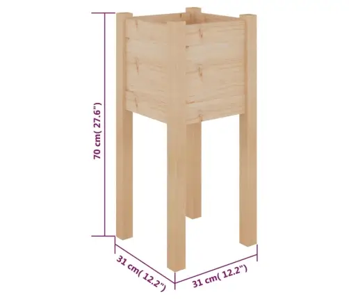 Aia Taimekast, 31 X 31 X 70 cm Toekas Männipuit