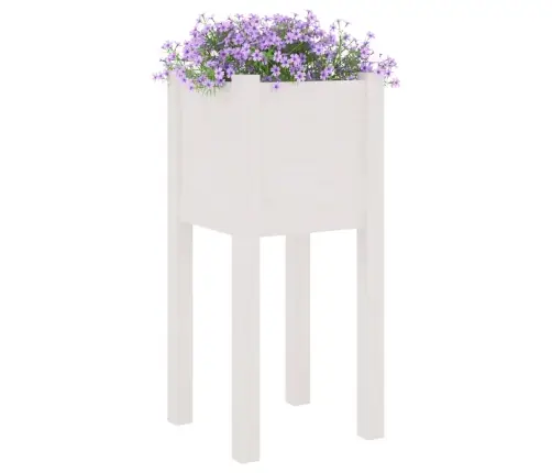 Dārza Puķu Kastes, 2 Gab., Baltas, 31X31X70 Cm, Priedes Koks Vidaxl