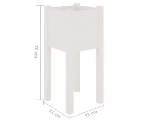 Dārza Puķu Kastes, 2 Gab., Baltas, 31X31X70 Cm, Priedes Koks Vidaxl