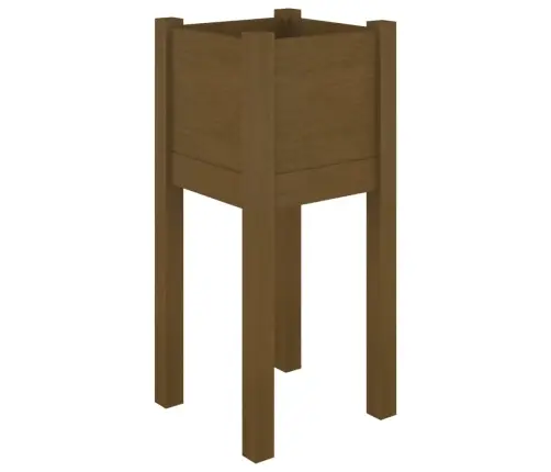 Dārza Puķu Kaste, Medus Brūna, 31X31X70 Cm, Priedes Masīvkoks Vidaxl
