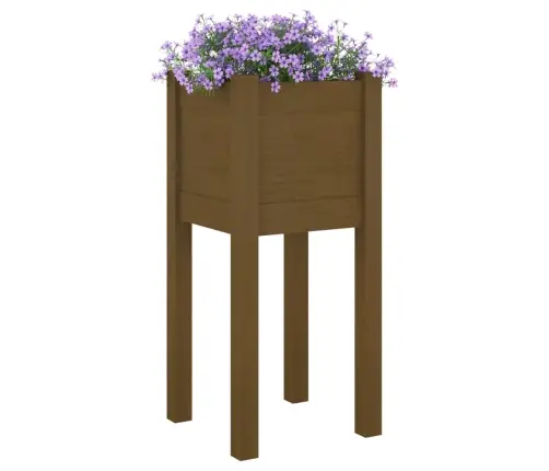 Dārza Puķu Kaste, Medus Brūna, 31X31X70 Cm, Priedes Masīvkoks Vidaxl