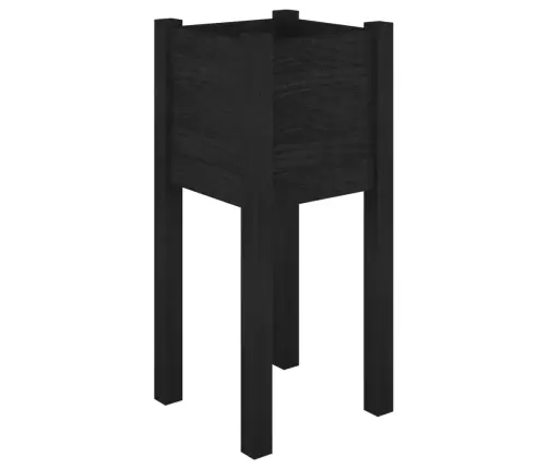 Dārza Puķu Kaste, Melna, 31X31X70 Cm, Priedes Masīvkoks Vidaxl