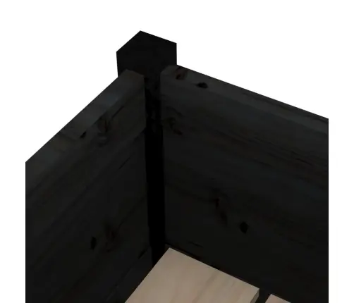 Dārza Puķu Kaste, Melna, 31X31X70 Cm, Priedes Masīvkoks Vidaxl