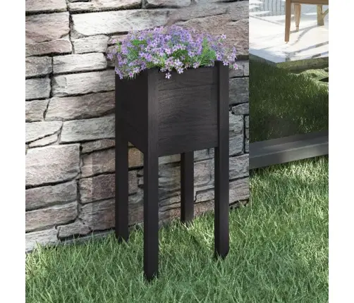 Dārza Puķu Kaste, Melna, 31X31X70 Cm, Priedes Masīvkoks Vidaxl
