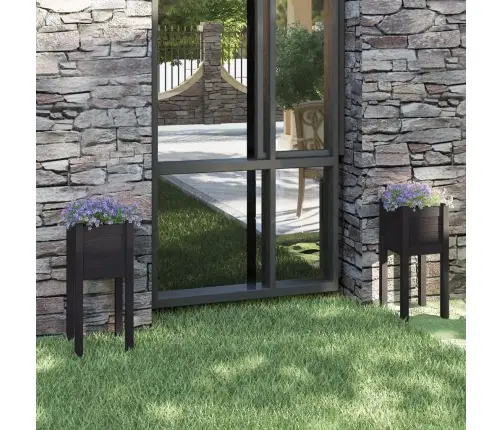 Aia Taimekast 2 Tk, Must, 31 X 31 X 70 cm Toekas Männipuit