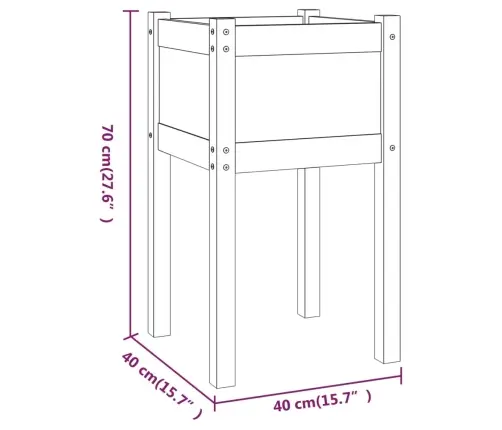 Aia Taimekast 2 Tk, 40 X 40 X 70 cm Toekas Männipuit