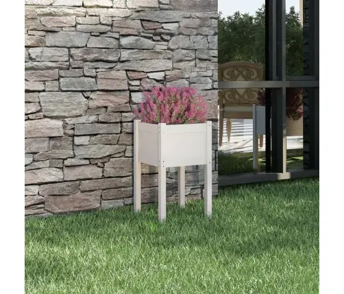 Dārza Puķu Kaste, Balta, 40X40X70 Cm, Priedes Masīvkoks Vidaxl