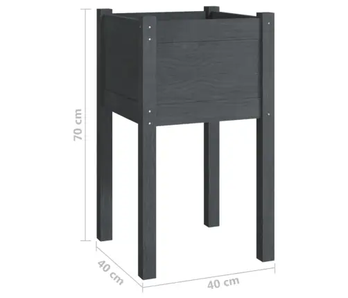 Sodo Loveliai, 2Vnt., Pilki, 40X40X70cm Pušies Masyvas