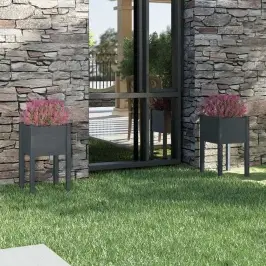 Sodo Loveliai, 2Vnt., Pilki, 40X40X70cm Pušies Masyvas