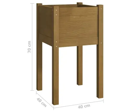 Dārza Puķu Kastes, 2 Gab., Brūnas, 40X40X70 Cm, Priedes Koks Vidaxl