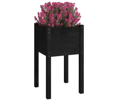 Dārza Puķu Kaste, Melna, 40X40X70 Cm, Priedes Masīvkoks Vidaxl