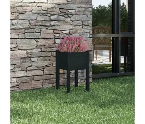 Dārza Puķu Kaste, Melna, 40X40X70 Cm, Priedes Masīvkoks Vidaxl