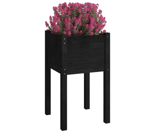 Dārza Puķu Kastes, 2 Gab., Melnas, 40X40X70 Cm, Priedes Koks Vidaxl
