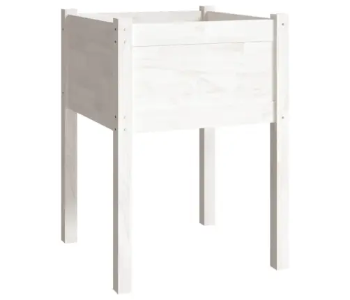 Dārza Puķu Kaste, 50X50X70 Cm, Balts Priedes Masīvkoks Vidaxl