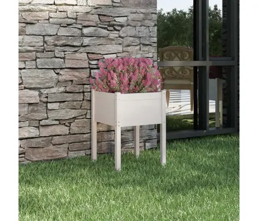 Dārza Puķu Kaste, 50X50X70 Cm, Balts Priedes Masīvkoks Vidaxl