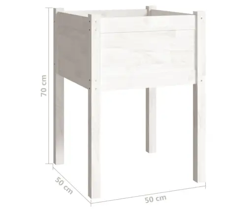 Dārza Puķu Kastes, 2 Gab., 50X50X70 Cm, Balts Priedes Masīvkoks Vidaxl