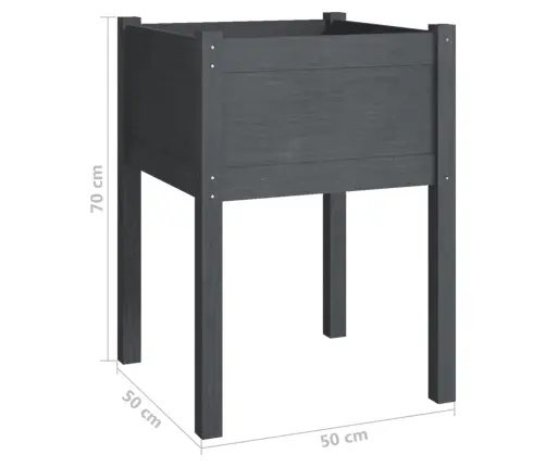 Dārza Puķu Kaste, 50X50X70 Cm, Pelēks Priedes Masīvkoks Vidaxl