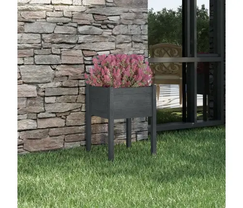 Dārza Puķu Kaste, 50X50X70 Cm, Pelēks Priedes Masīvkoks Vidaxl