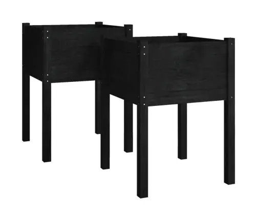 Aia Taimekast, 2 Tk, Must 50X50X70 cm Toekas Männipuit