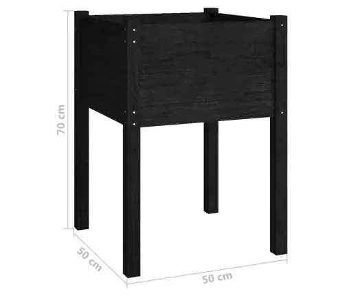 Aia Taimekast, 2 Tk, Must 50X50X70 cm Toekas Männipuit