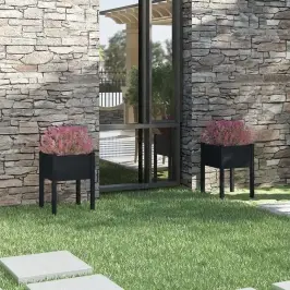 Aia Taimekast, 2 Tk, Must 50X50X70 cm Toekas Männipuit