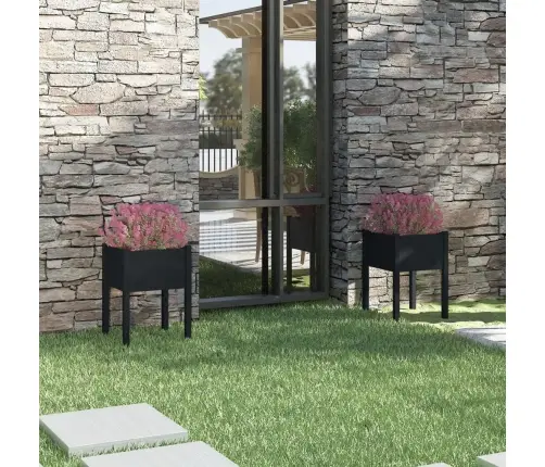 Aia Taimekast, 2 Tk, Must 50X50X70 cm Toekas Männipuit