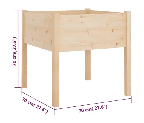 Dārza Puķu Kaste, 70X70X70 Cm, Priedes Masīvkoks Vidaxl