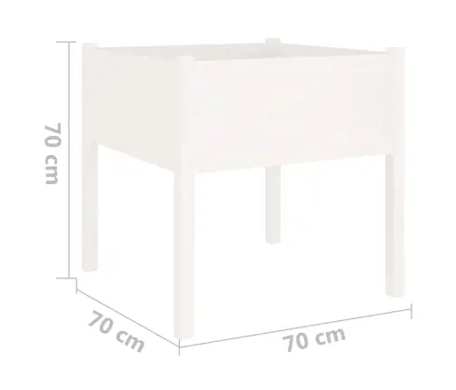 Aia Taimekast, Valge, 70 X 70 X 70 cm Männipuit