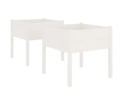 Aia Taimekast, 2 Tk, Valge 70X70X70 cm Toekas Männipuit