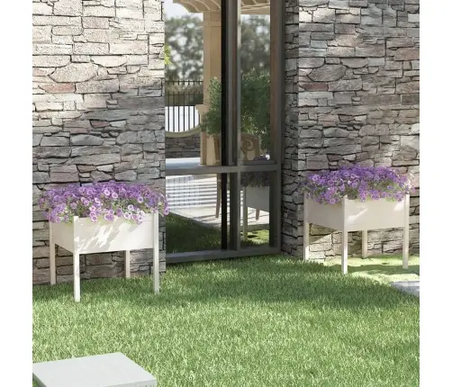 Aia Taimekast, 2 Tk, Valge 70X70X70 cm Toekas Männipuit