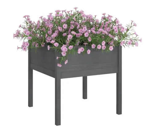 Dārza Puķu Kastes, 2 Gab., 70X70X70Cm, Pelēks Priedes Masīvkoks Vidaxl