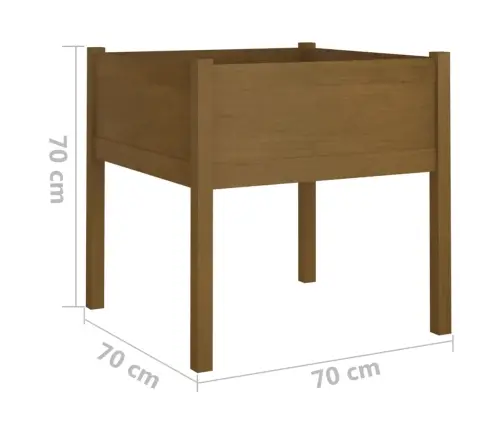 Dārza Puķu Kaste, 70X70X70 Cm, Brūns Priedes Masīvkoks Vidaxl