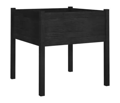 Dārza Puķu Kaste, 70X70X70 Cm, Melns Priedes Masīvkoks Vidaxl