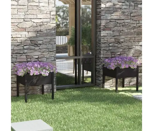 Sodo Loveliai, 2Vnt., Juodi, 70X70X70cm Pušies Masyvas