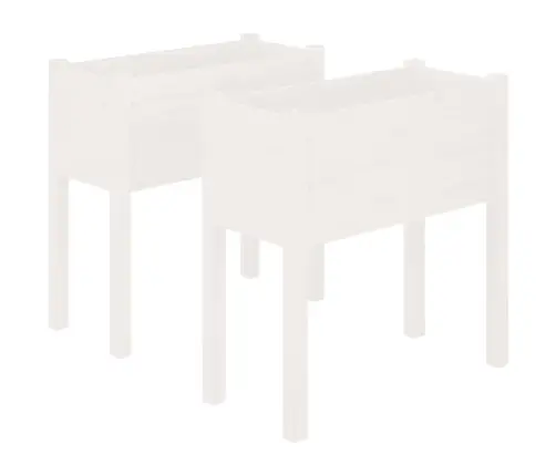 Dārza Puķu Kastes, 2 Gab., 70X31X70 Cm, Balts Priedes Masīvkoks Vidaxl